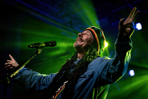 Vito als „Bob Marley“ auf der Bühne