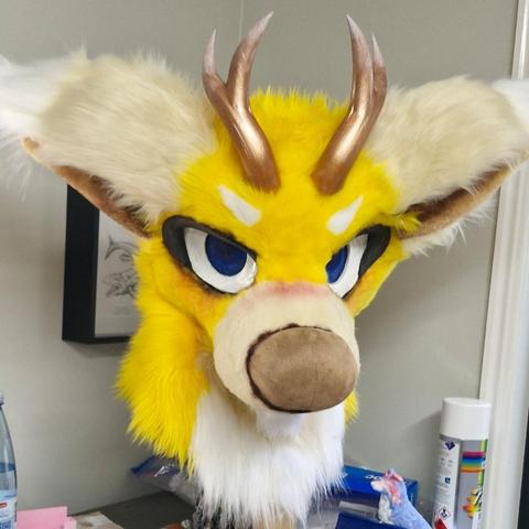 Dog drsgon with gold horns