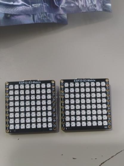 a couple of Waveshare ESP32S3 8x8 Matrix boards without cases