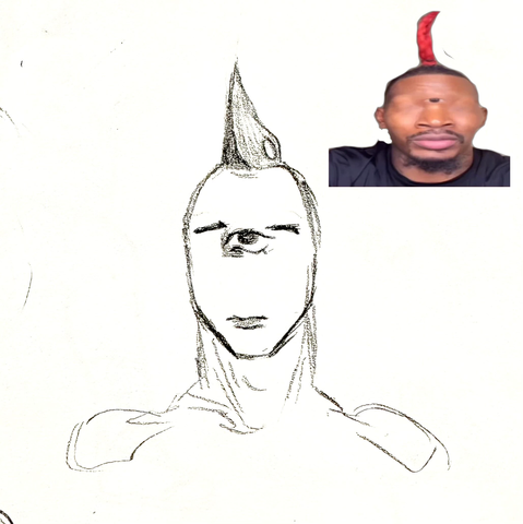 The Eye of Rah meme. There is a male humanoid character with one cyclops eye and a horn portruding from his head.