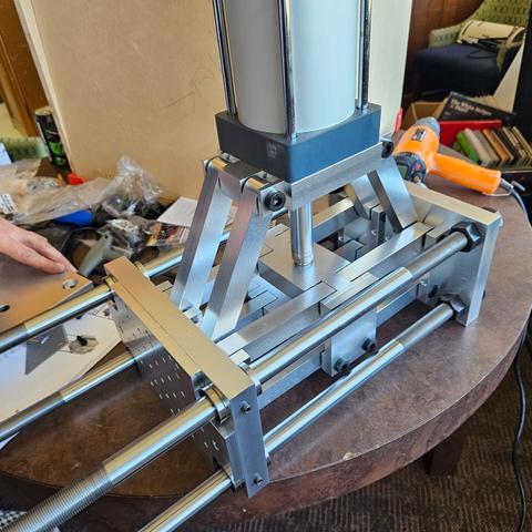 same vise build in progress, side angle