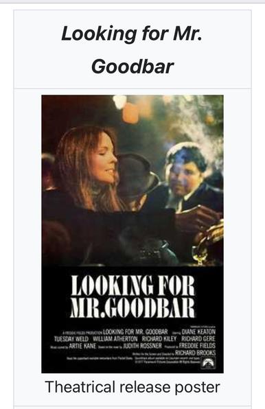 Looking For Mr Goodbar.  Theatrical release poster.