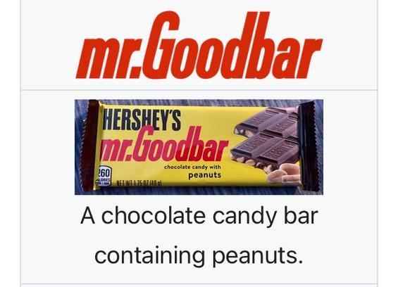 Hersheys Candy Bar called Mr Goodbar