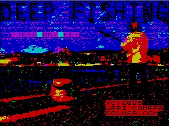 Title screen for deep fishing zx spectrum game
