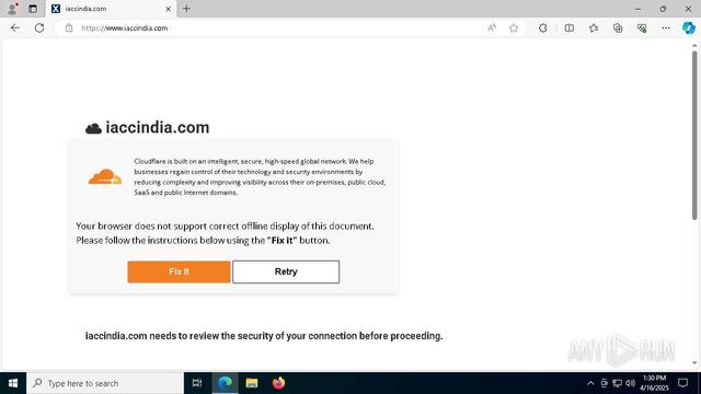 Screenshot of a phishing page analyzed in ANY.RUN Sandbox