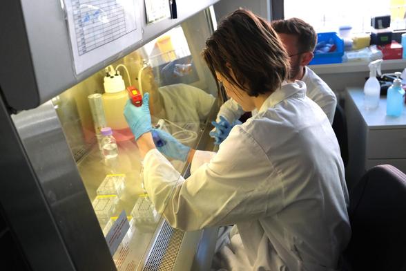 Emil Alefelder pipetting