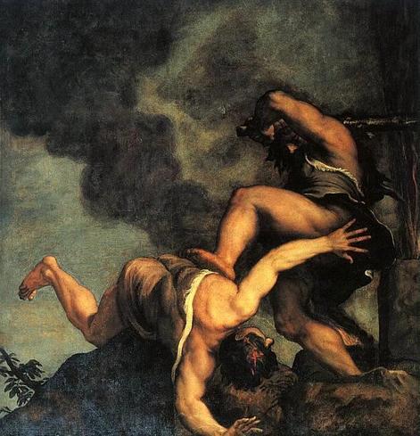 Der Brudermord aus dem Alten Testament, Kain und Abel, von Tizian