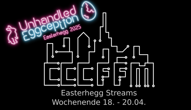 CCC- und Easterhegg Logo mit Schrift: Easterhegg Streaming Wochenende 18. - 20.04.