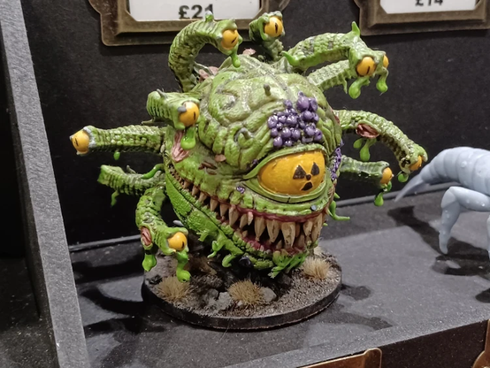A green beholder with a radioactive eye!
