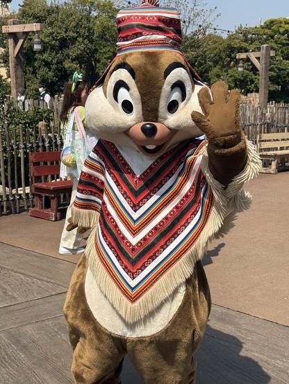 Walk around Chip wearing a serape.