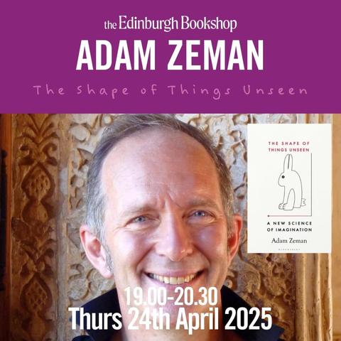 Poster for Adam Zeman's author event in the Edinburgh Bookshop
