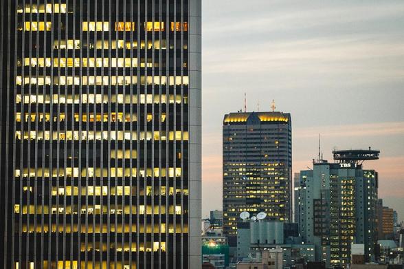 This photography series is about the concrete jungle of Tokyo. The photos are taken from public viewpoints in the town hall or the "City View" in Roppongi Hills. Silhouette-like representation of people contrast with the grey urban landscape.