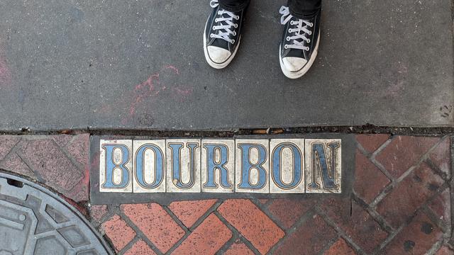 Bourbon Street sidewalk sign