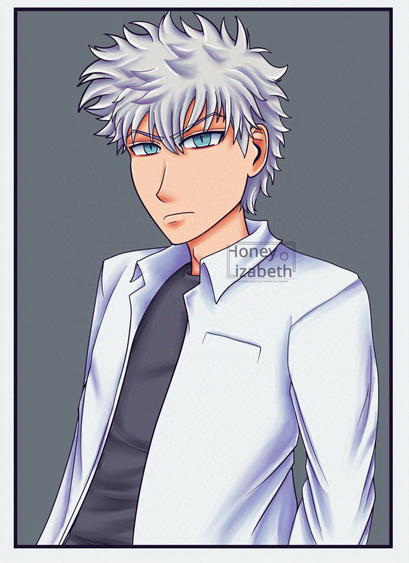 Fanart of Lu Guang from Link Click.
He has an angry looking face and he's staring at you