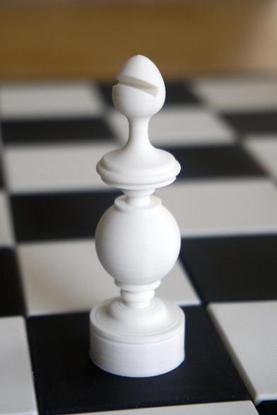 3d printed white bishop