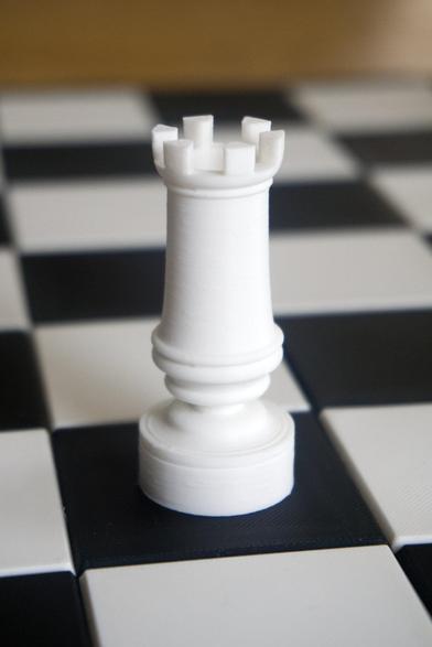 3d printed white rook