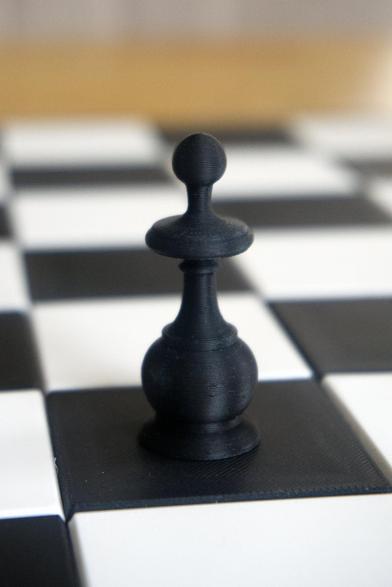 3d printed black pawn