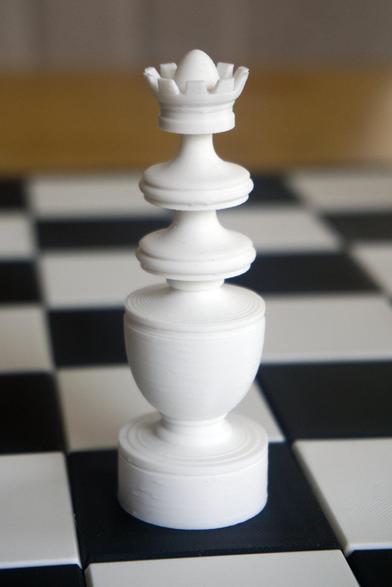 3d printed white queen