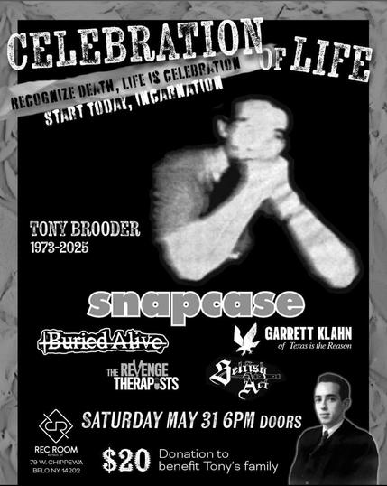 Snapcase, Buried Alive, Garrett Klahn, The Revenge Therapists, Selfish Act