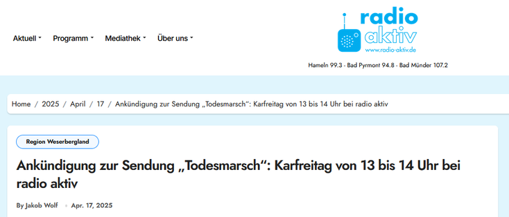 Ankündigungsbildschirm radio