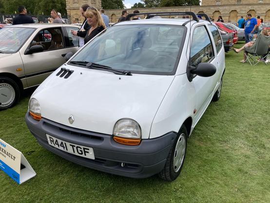 White first-generation Renault Twingo, front quarter view