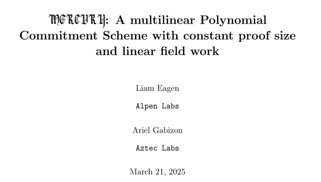 The title of Mercury paper