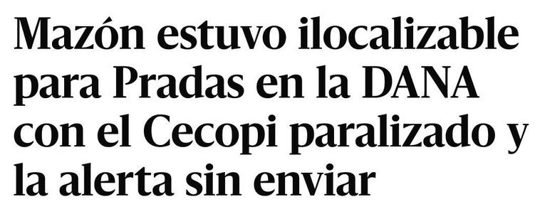 Mazón estuvo ilocalizable para Pradas en la Dana con el CECOPI paralizado y la alerta sin enviar