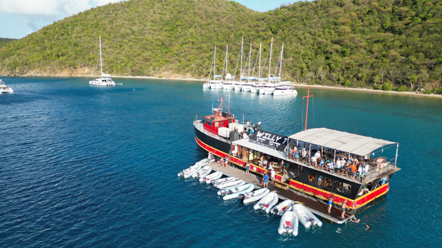 willy T floating bar in norman island, bvi