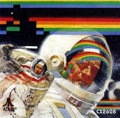 Atari Super Breakout for Atari 2600 game box cover painting