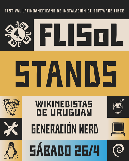 Festival Latinoamericano de Instalación de Software Libre.
STANDS. sábado 26 de abril (de 9:15 a 16:55 horas).
Desliza para conocer más información sobre cada stand.