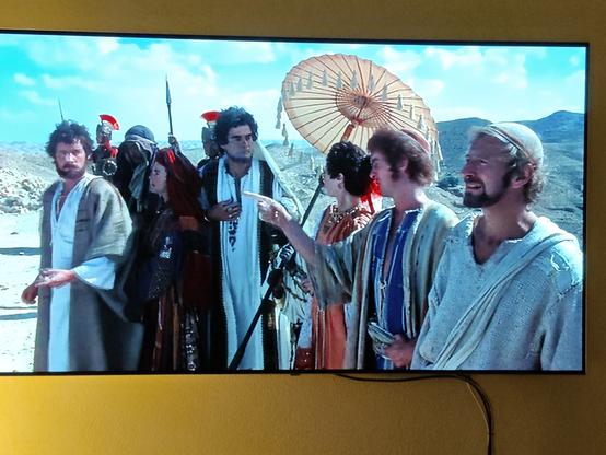 Abfotografierte Szene vom TV, Bergpredigt