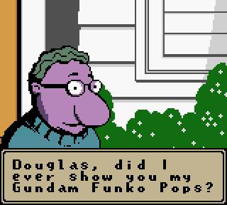 image of Mr. Dink from Doug with the caption: "Douglas, did I ever show you my Gundam Funko Pops?"