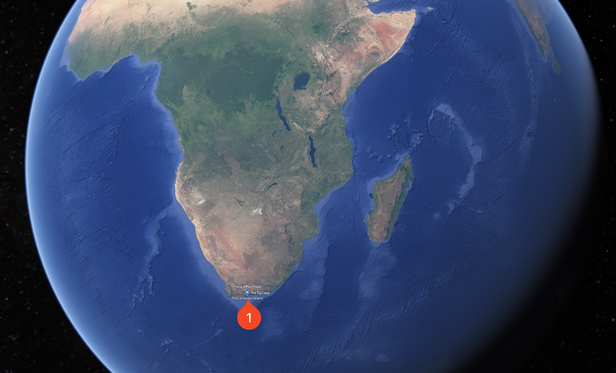 Google Earth Screenshot of "The Cave of Human Origins" in South Africa.
