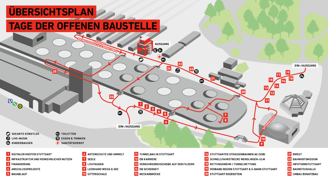 Stuttgart 21 Baustelle Besucher Wegeplan
