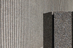 Corrugated concrete exterior walls of the National Arts centre.
