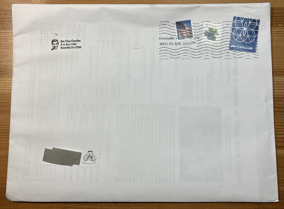 Hermetic Library Mail Call 19apr2025 Envelope