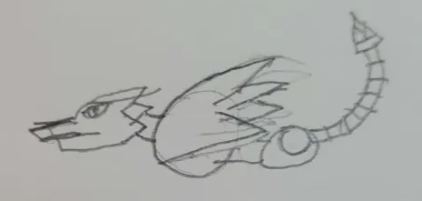 A incomplete sketch of the body of the Wolfen Animek from Xenith Awakening