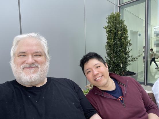 Husband and me enjoying the terrace