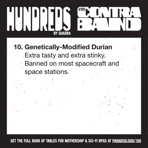 10. Genetically-Modified Durian
Extra tasty and extra stinky. Banned on most spacecraft and space stations.