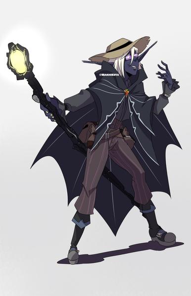 An illustration of my drow character from dnd, Xarann.