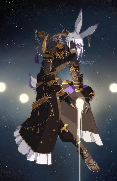 An illustration of my ffxiv viera, Xarann.
