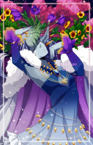 An illustration of my winter elf, Tilly, blooming with the coming of spring.
