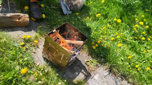 Feuer in einer Bushbox