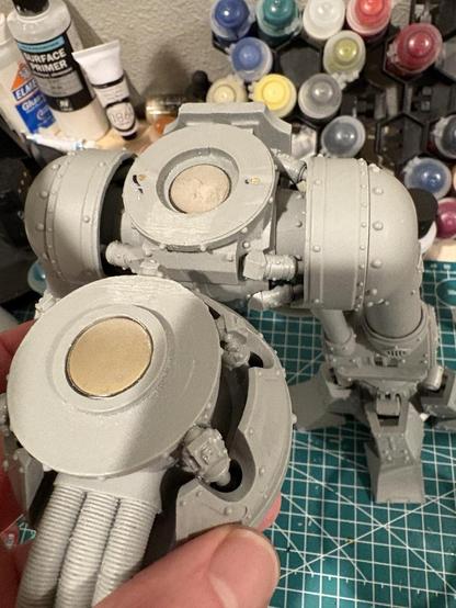 The waist magnetized. Hip pins are visible in the upper torso. The magnets are freakin huge.