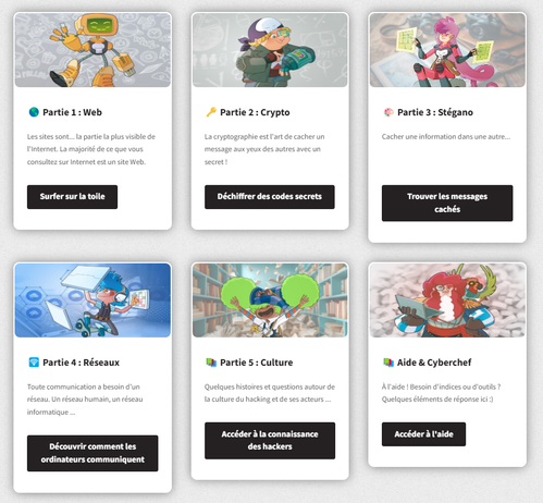 Aperçu du site web Challenges Kids