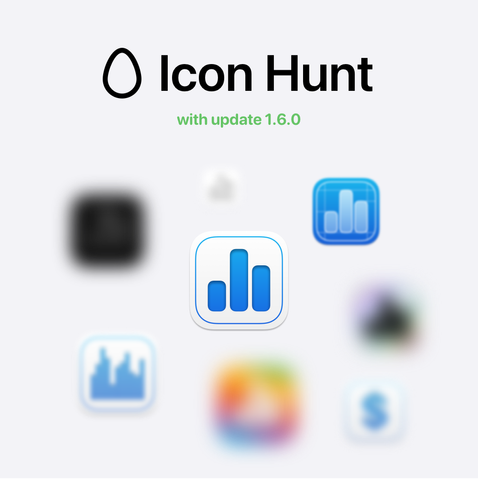 Image announcing an app icon hunt coming with update 1.6.0