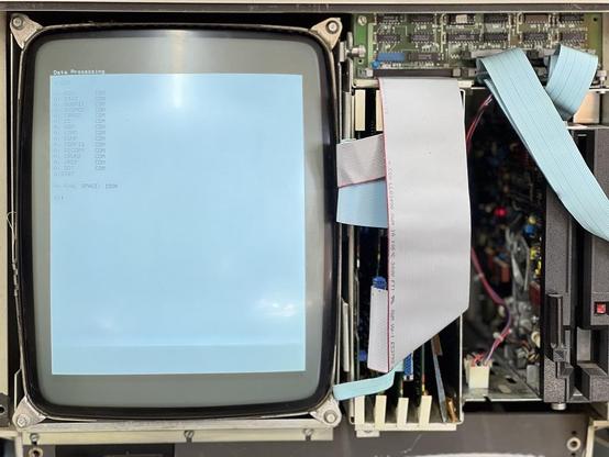 Booted into CompuPak CP/M. It's weird seeing it in black text on a white background, a bit like when you boot CP/M on an Amstrad CPC6128 and it comes up in black on a blue background.
