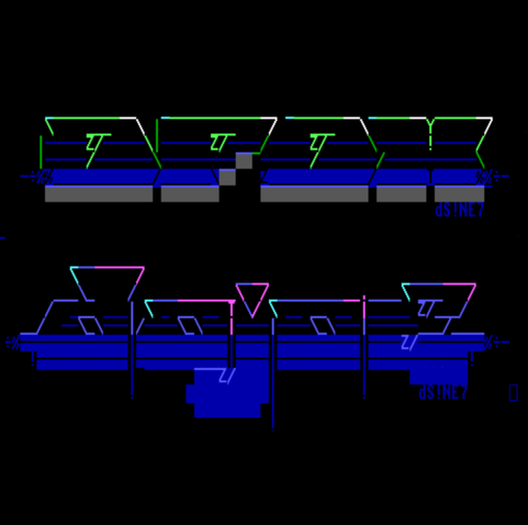 dfox + dojoe amiga ansi logos by ne7