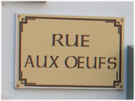 Panneau de la rue aux oeufs, Pont-Croix