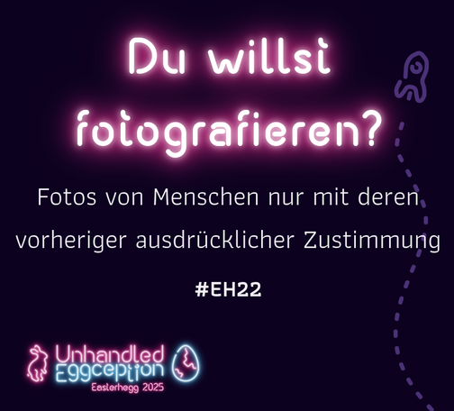 Kachel mit Text: Du willst fotografieren? Fotos von Menschen nur mit deren vorheriger ausdrücklicher Zustimmung
